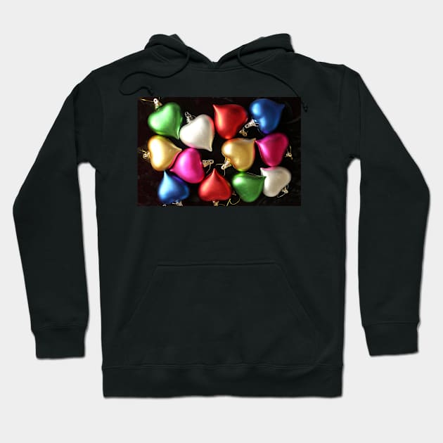 Colourful Heart Decorations Hoodie by pinkal